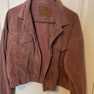 American Eagle Outfitters Women's Pink Corduroy Jacket